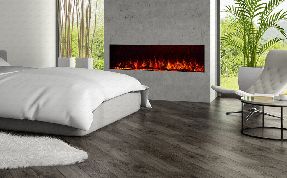 Clarence Borderless Electric Fire Insert in Black-Renaissance Design Studio
