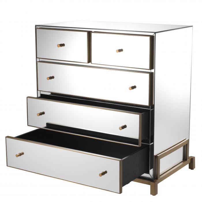 Clarington chest in brushed brass  by Eichholtz