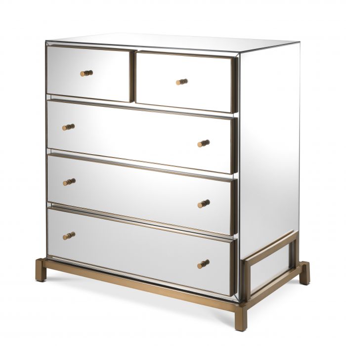 Clarington chest in brushed brass  by Eichholtz