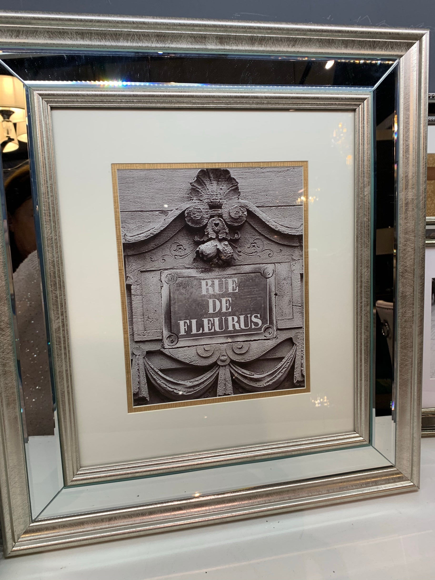 Classic champagne and mirrored large picture frame-Picture Frames-Renaissance Design Studio