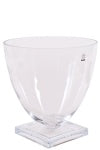 Clear Glass Vase on Glass Base-Renaissance Design Studio