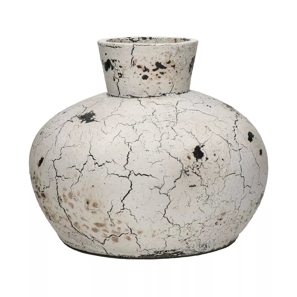 Clement vase terracotta white