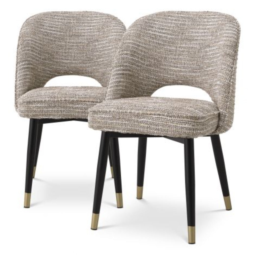 Cliff designer dining chairs with stools to match by Eichholtz