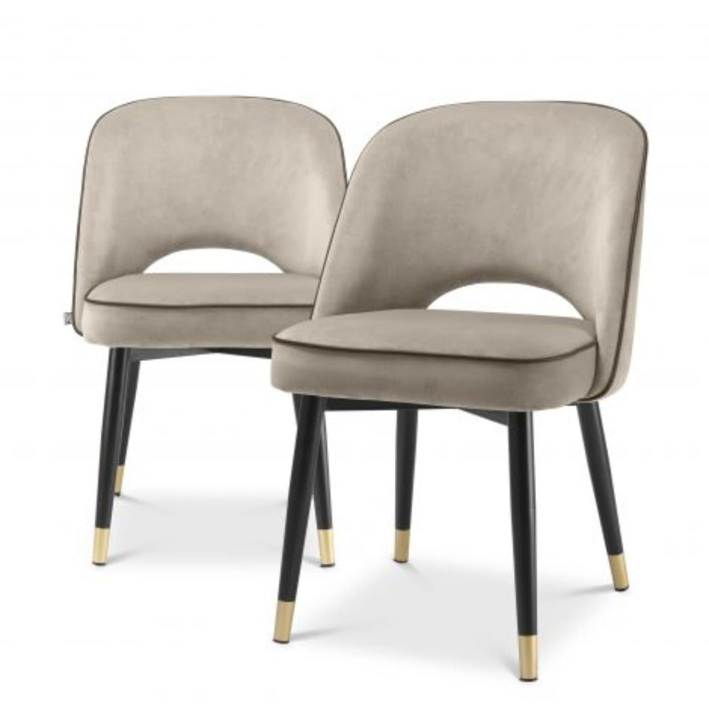 Cliff designer dining chairs with stools to match by Eichholtz
