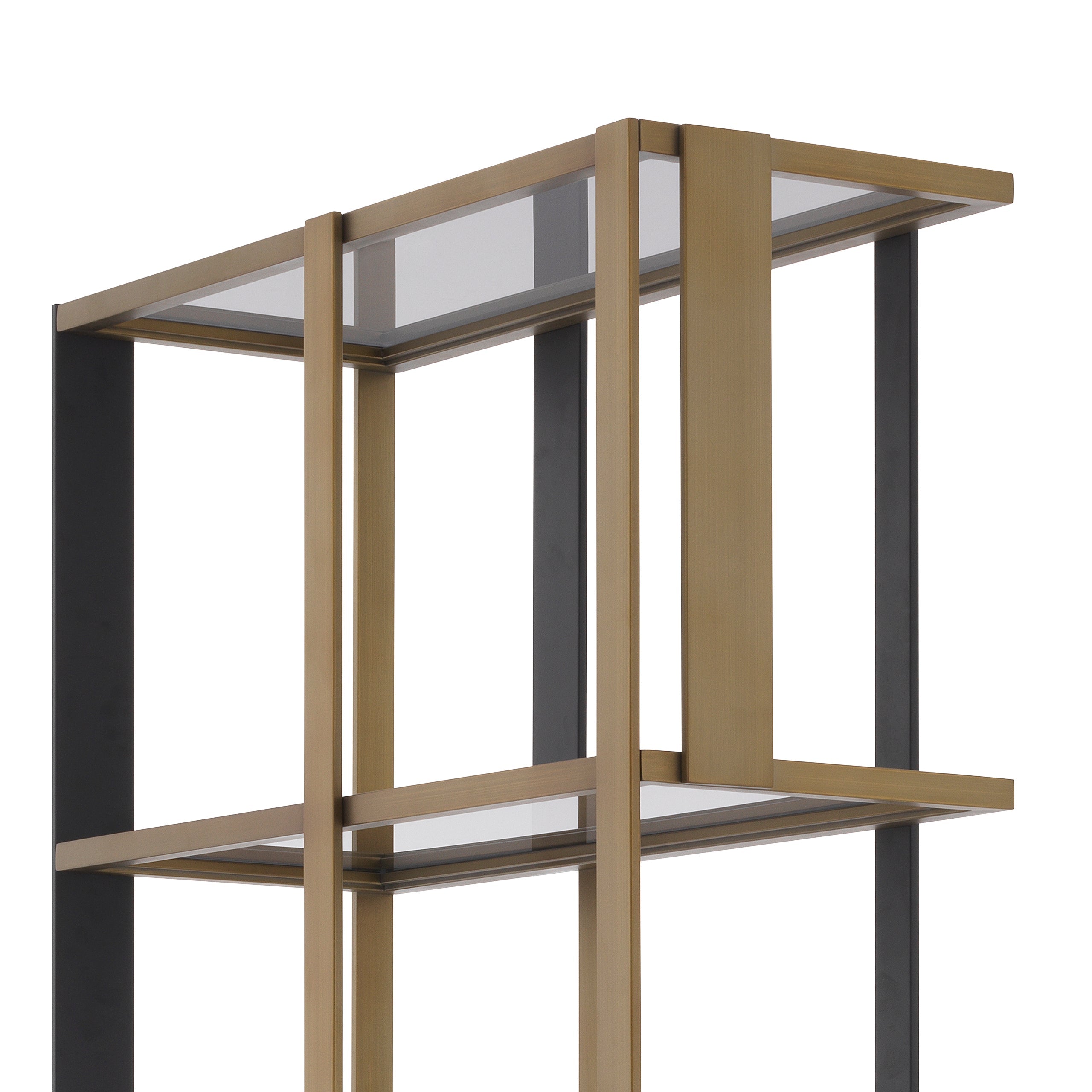 Clio wall unit in brushed brass by Eichholtz-Renaissance Design Studio