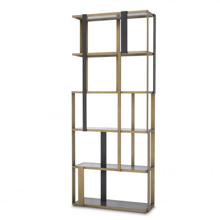 Clio wall unit in brushed brass by Eichholtz-Renaissance Design Studio