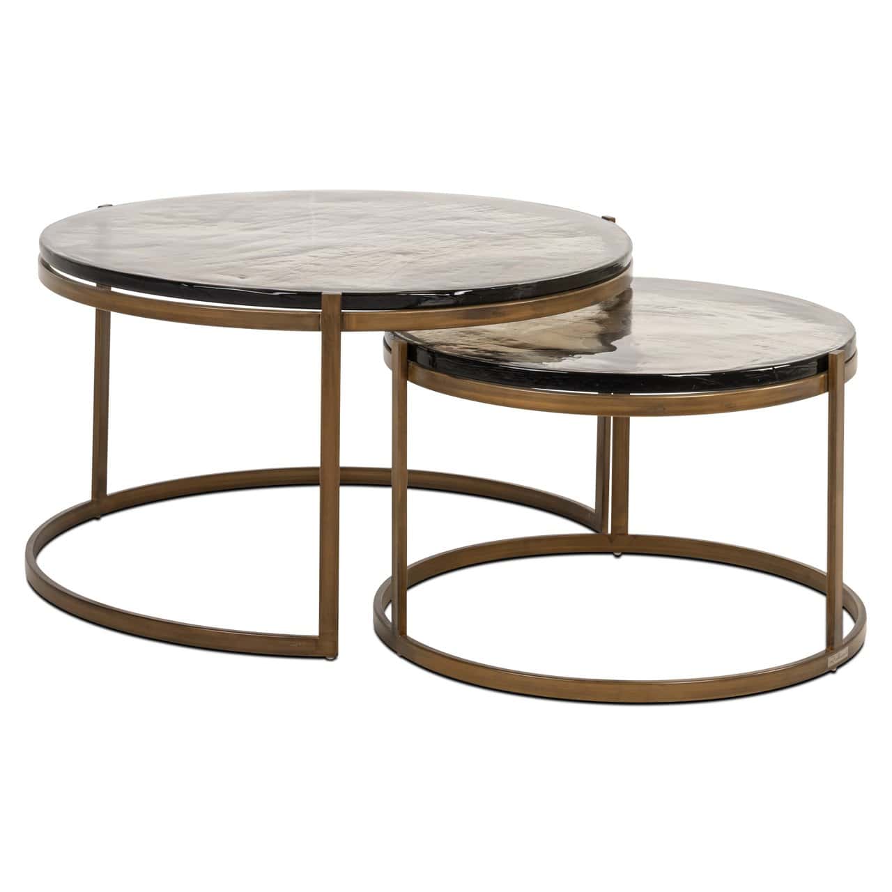 Clodagh nest of coffee table gold (Set of 2)-Renaissance Design Studio