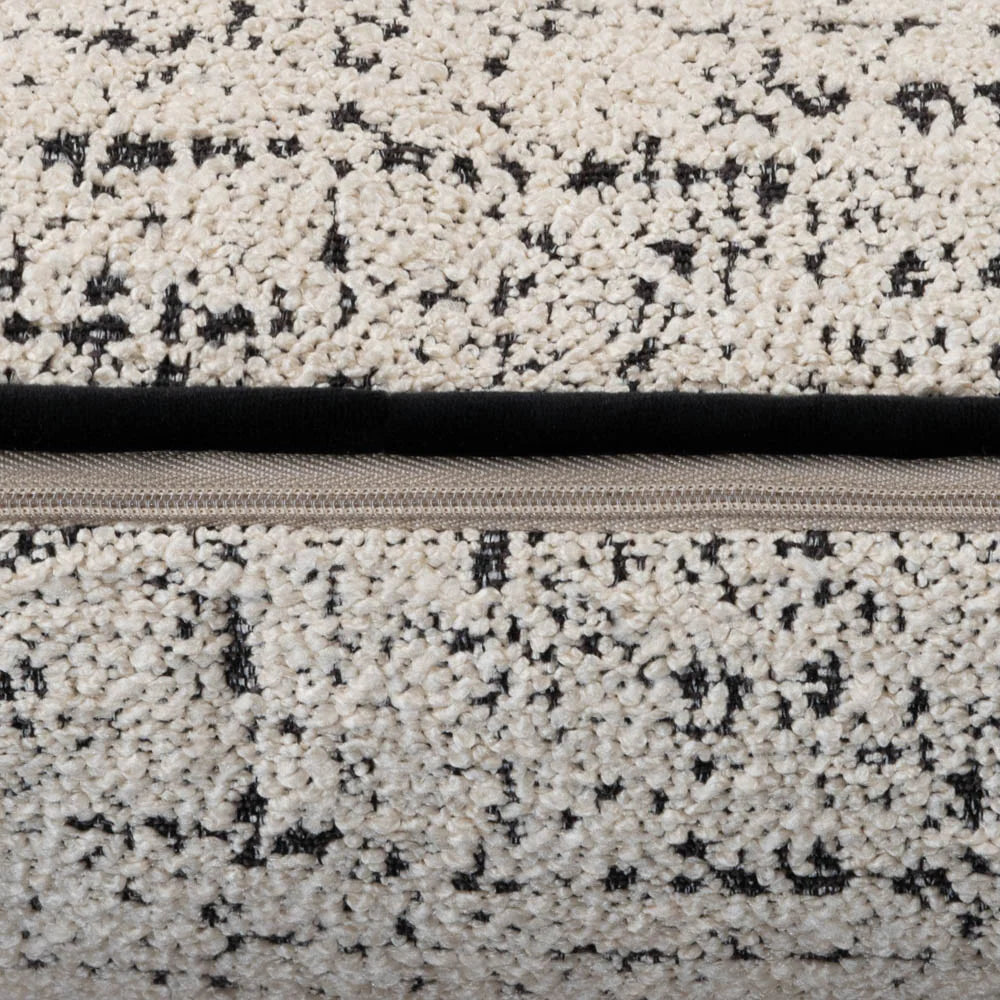 Cocabelle Boucle white and black cushions piped almost half price-Renaissance Design Studio
