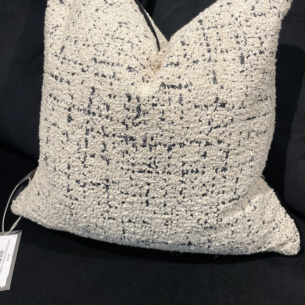 Cocabelle  Boucle white and black cushions piped almost half price