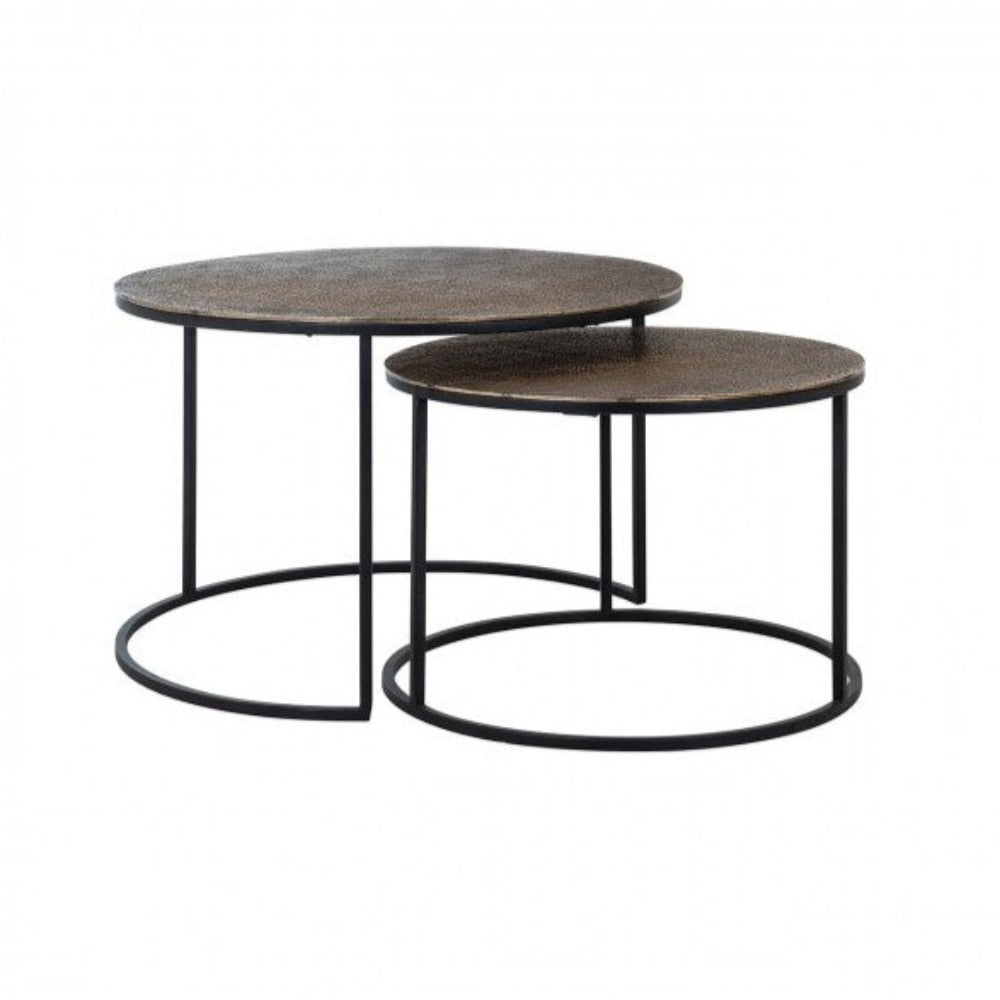 Coffee table Alvor in champagne and black set of 2-Coffee Tables-Renaissance Design Studio