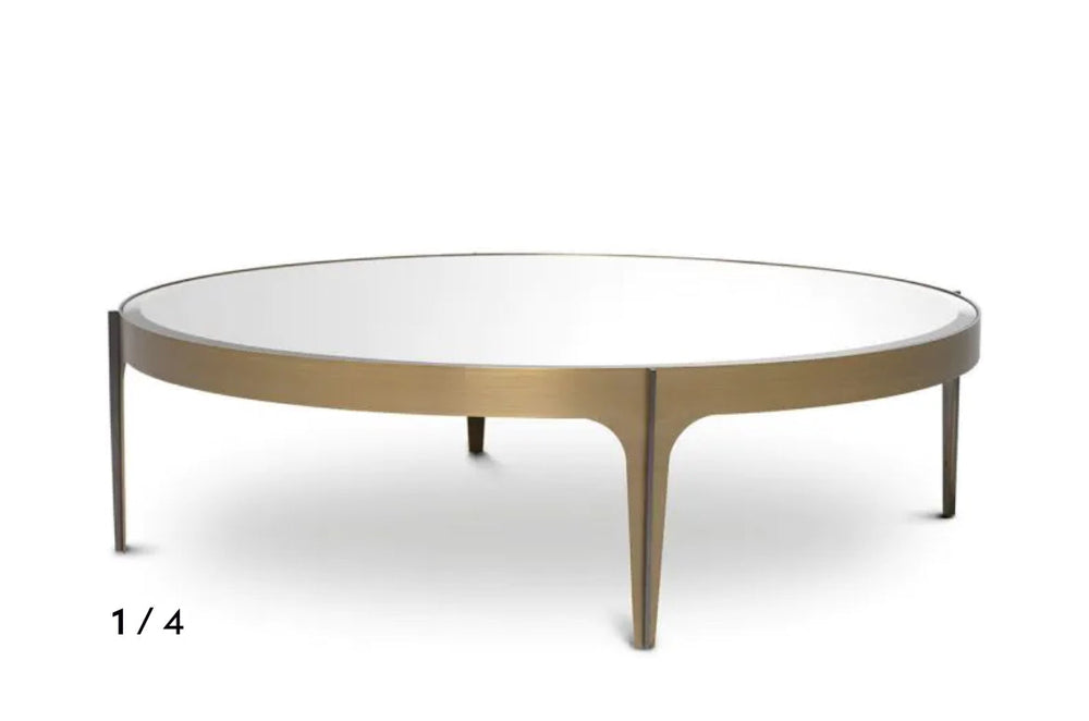 Coffee table Artemis brushed brass large coffee table by Eichholtz.