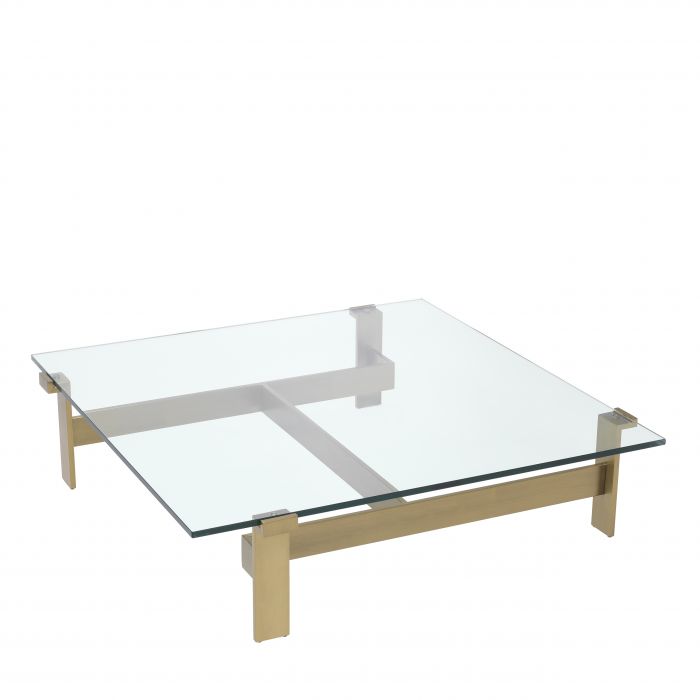 COFFEE TABLE MAXIM BRUSHED BRASS by Eichholtz 1 only ex showroom ( see staff)-Renaissance Design Studio