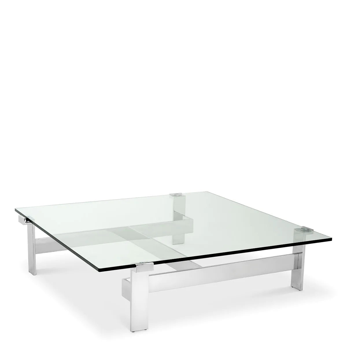 COFFEE TABLE MAXIM polished stainless steel by Eichholtz-Renaissance Design Studio