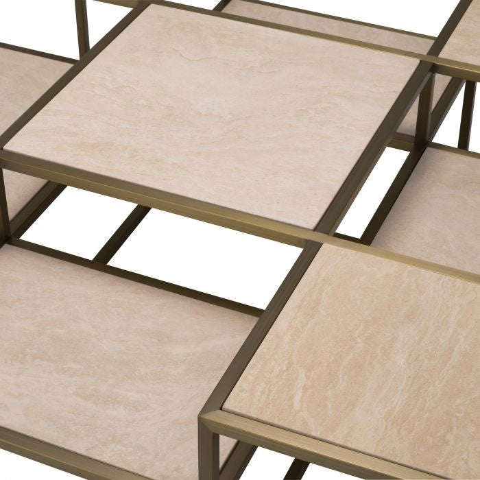 Coffee table Smythson in Travertine marble by Eichholtz-Renaissance Design Studio