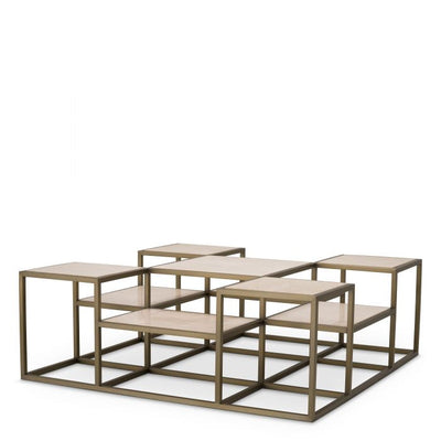 Coffee table Smythson in Travertine marble  by Eichholtz