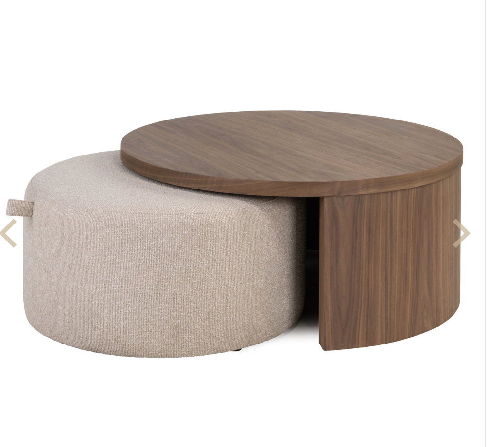 Coffee table Windsor walnut lodge desert fire retardant (Set of 2 pieces)-coffee table set-Renaissance Design Studio