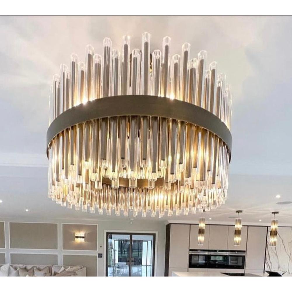 Camden Club 60 cm chandelier antique brushed brass reduced-Renaissance Design Studio