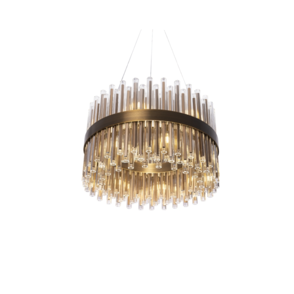 Camden Club 60 cm chandelier antique brushed brass reduced-Renaissance Design Studio