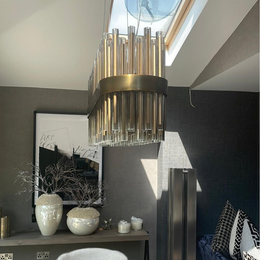 Camden Club Long Chandelier reduced-Renaissance Design Studio