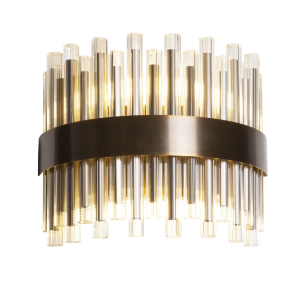 Camden Club Wide Wall Light Brushed Brass - Reduced-Renaissance Design Studio