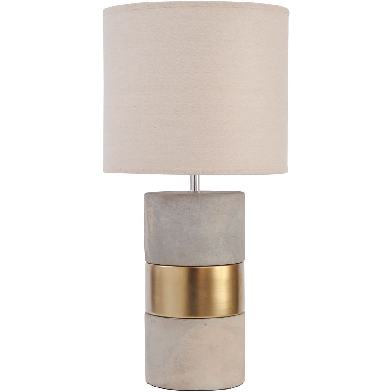 Concrete and gold table lamp w shade REDUCED sold in pairs only-Renaissance Design Studio