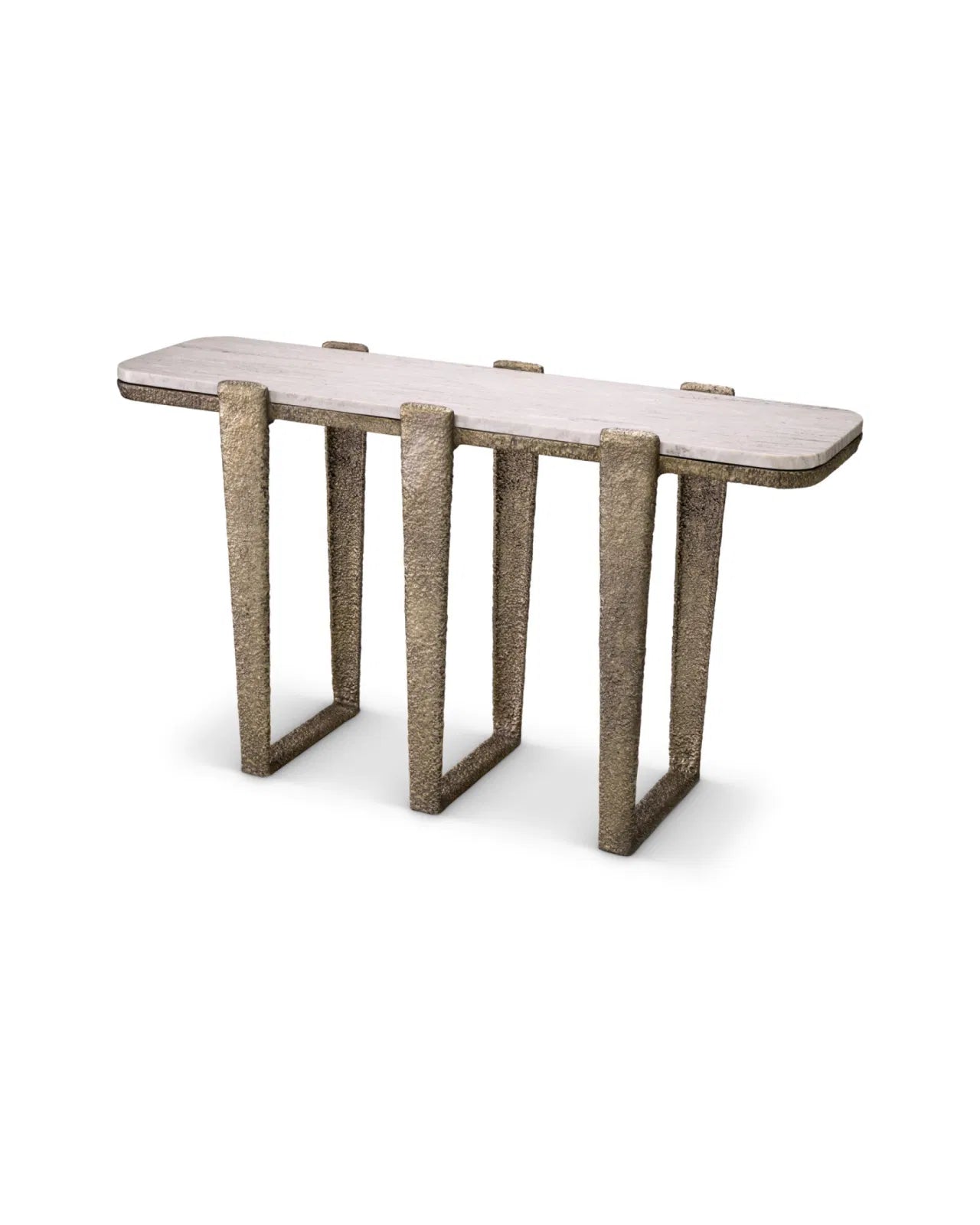 Console Table Orinda Antique brass finish w beige marble topsy Eichholtz-Renaissance Design Studio