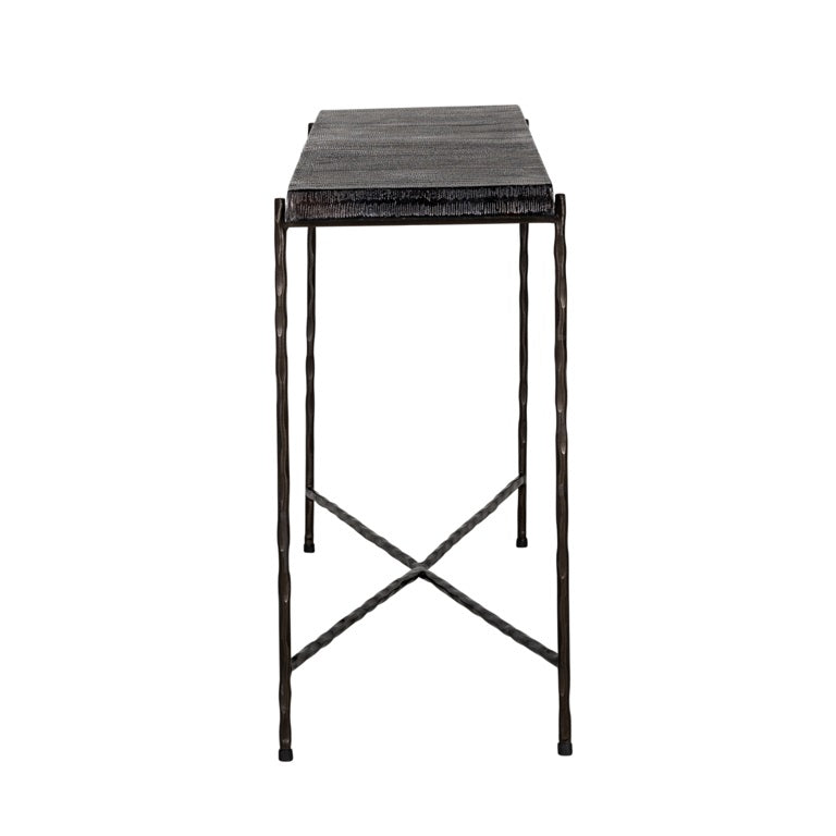 Console Table Ventana Black with distressed style top