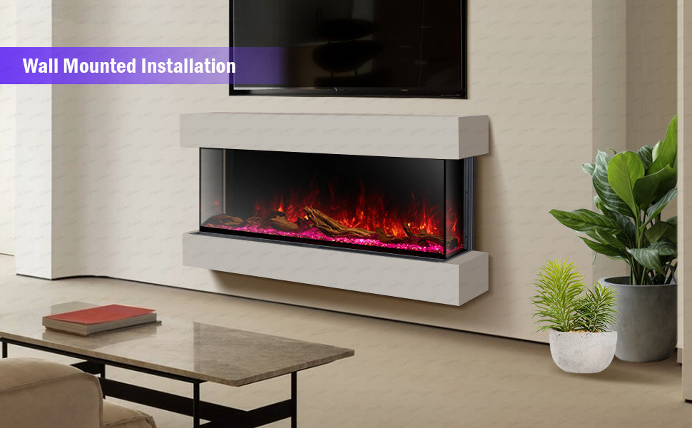 Cool Deep 3 sided Electric Fire Insert-Renaissance Design Studio