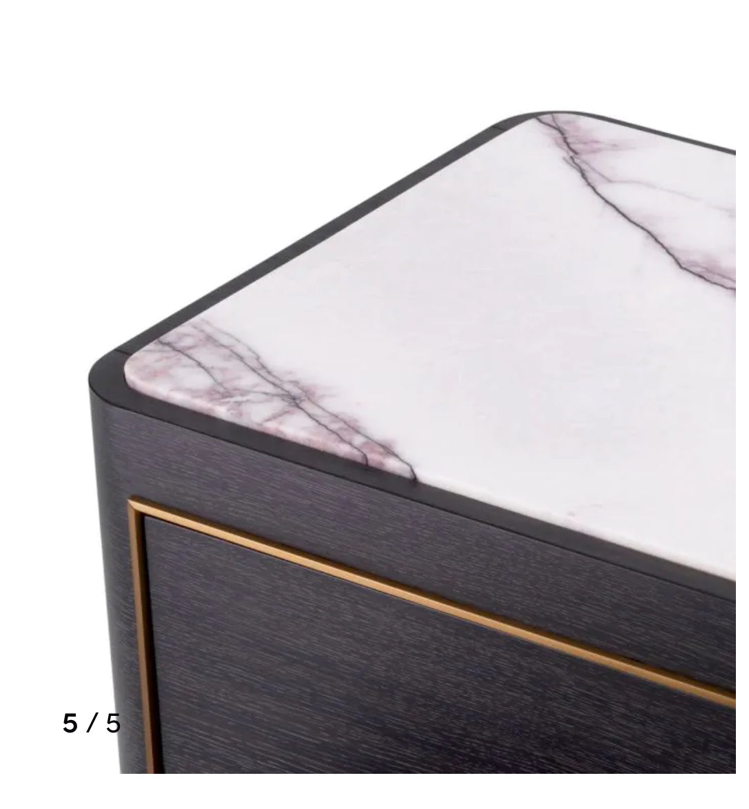 Corazon charcoal grey bianco lilac marble Nightstand by Eichholtz-Renaissance Design Studio