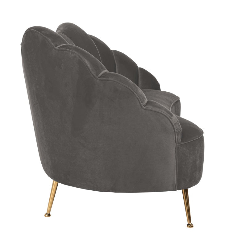 Cosi shell shaped sofa in velvet-Renaissance Design Studio