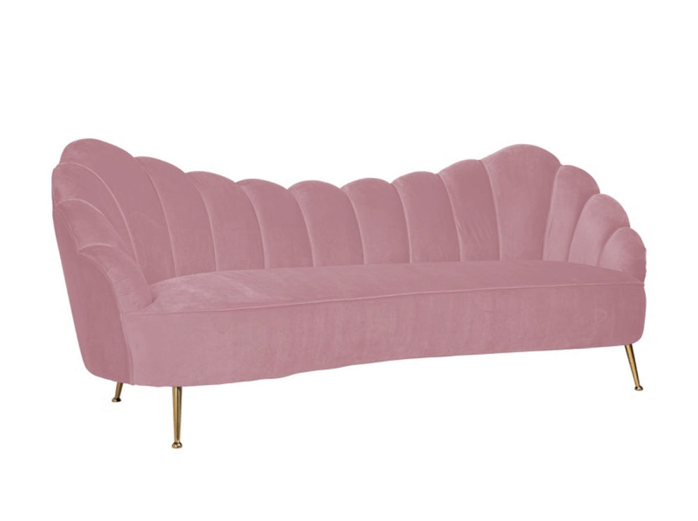 Cosi shell shaped sofa in velvet