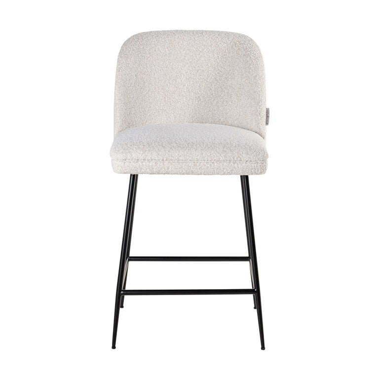 Counter bar -chair Pullman white bouclé / black-Renaissance Design Studio