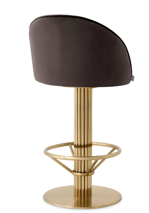 Counter or Bar Stool Dorland Brushed brass finish by Eichholtz