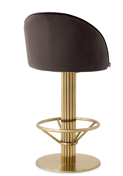 Counter or Bar Stool Dorland Brushed brass finish by Eichholtz-Renaissance Design Studio