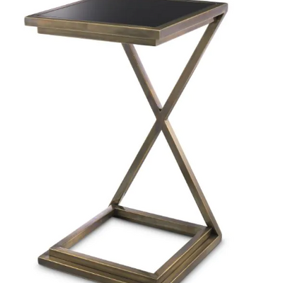 Cross Side Table in Vintage Brass by Eichholtz