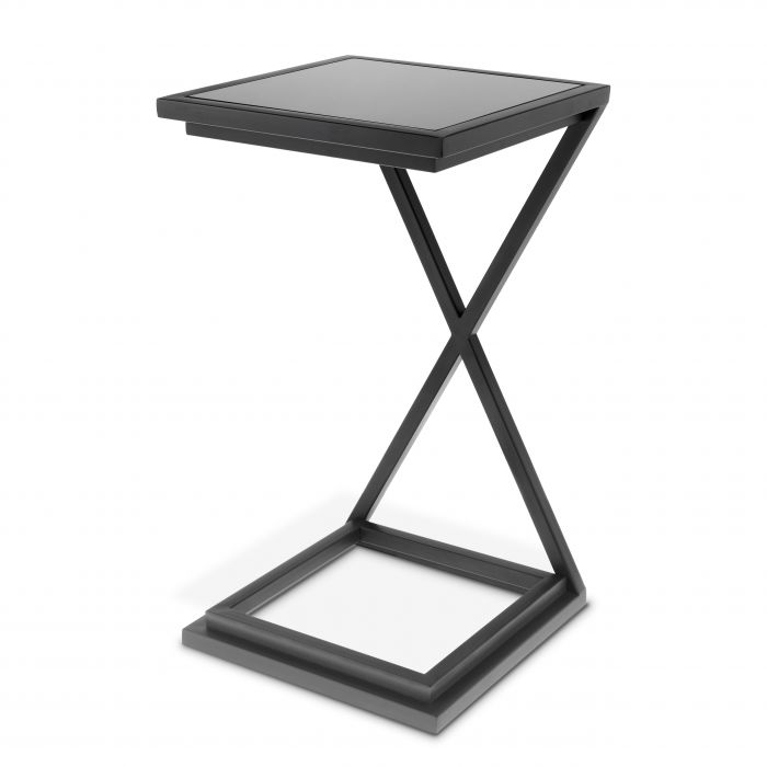 Cross side table with gunmetal frame by Eichholtz-side table-Renaissance Design Studio