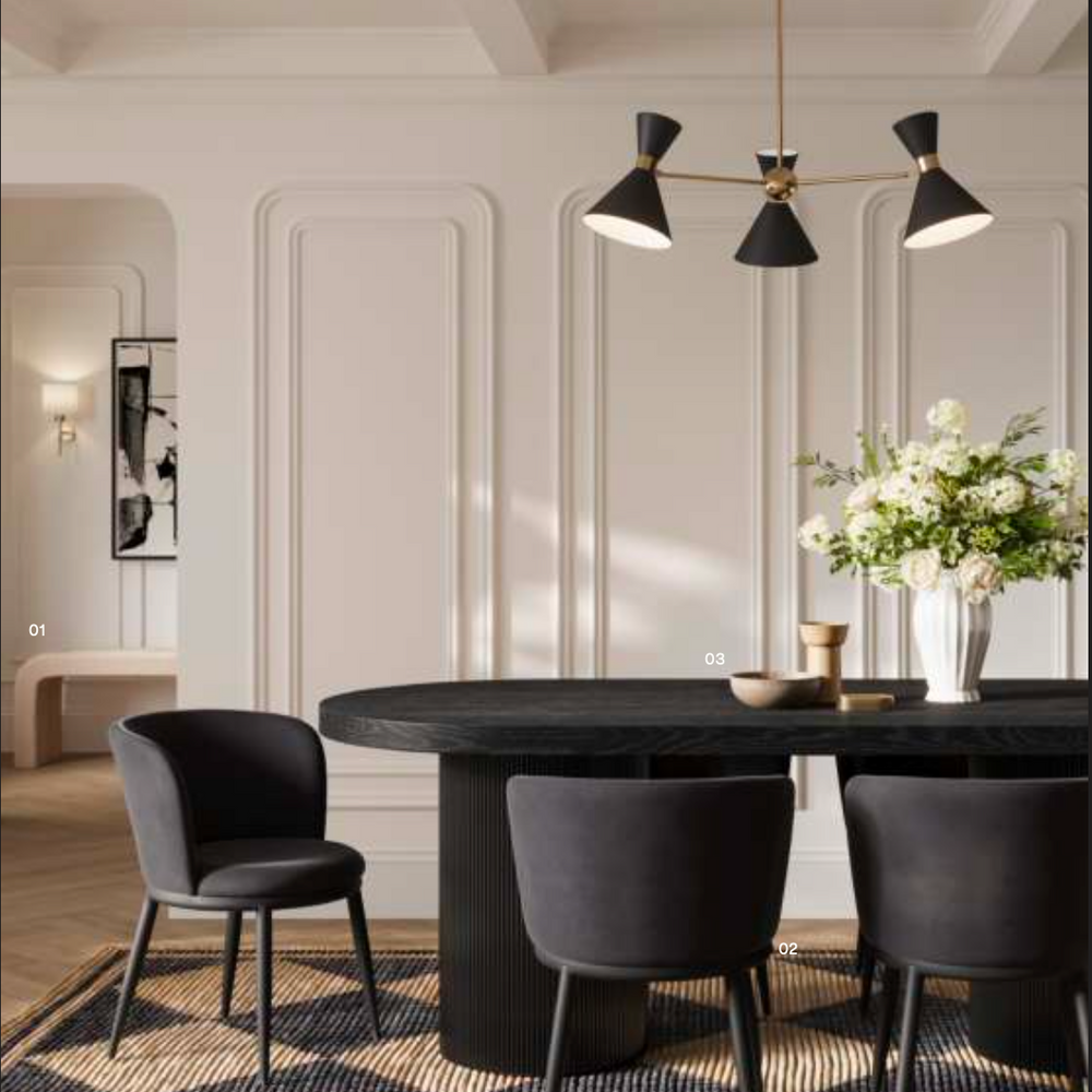 Curve large black dining table