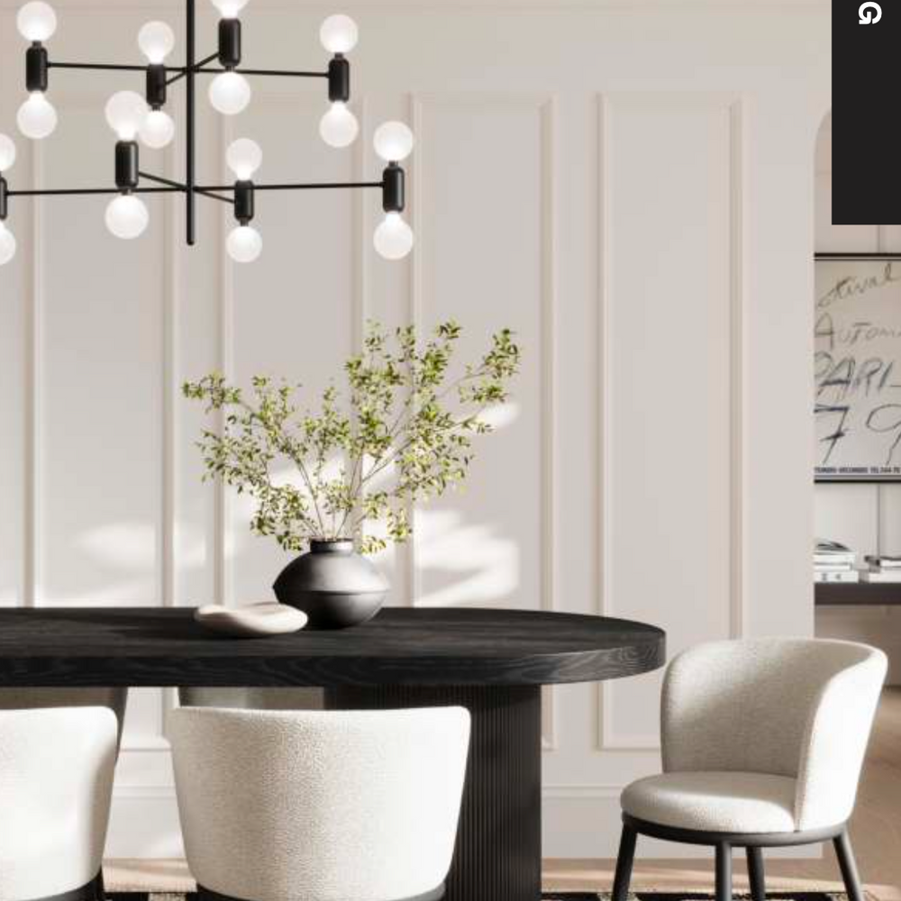 Curve large black dining table