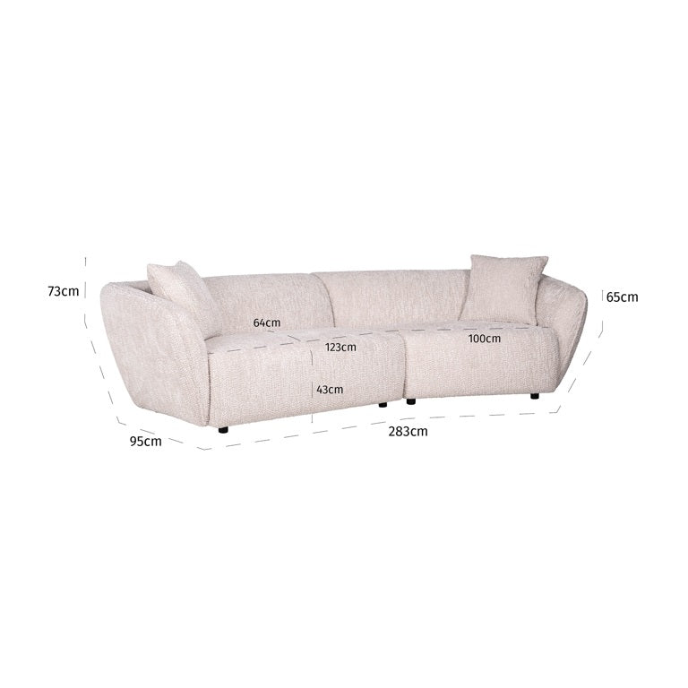 Curved Sofa Armada In Cream-Renaissance Design Studio
