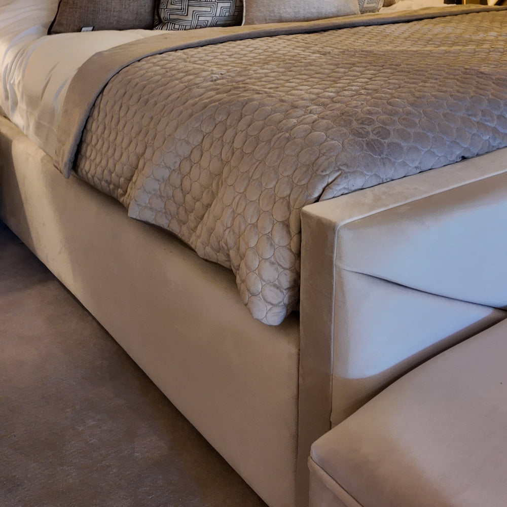 Custom made Chevron Bed with High Headboard-Renaissance Design Studio