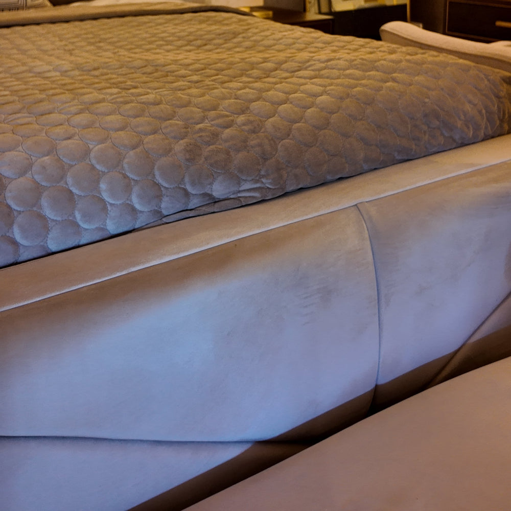 Custom made Chevron Bed with High Headboard-Renaissance Design Studio