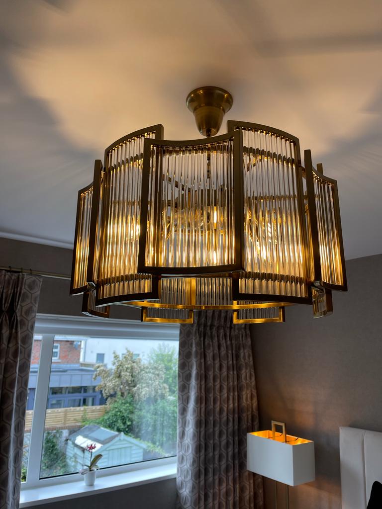 Cyrese gold pendant hanging lamp-Pendant-Renaissance Design Studio