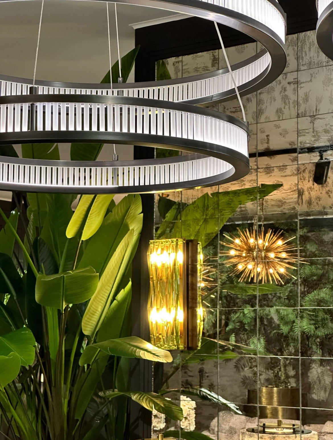 Damien chandelier by Eichholtz w frosted glass in choice of 3 finishes-Chandeliers-Renaissance Design Studio