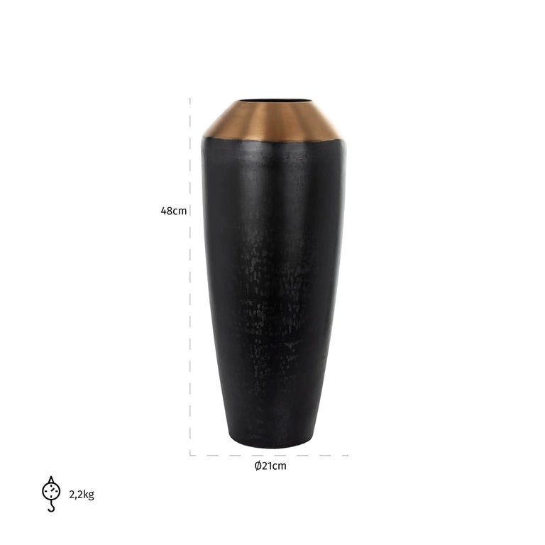 Danito Black Medium Vase. 48cm-Renaissance Design Studio