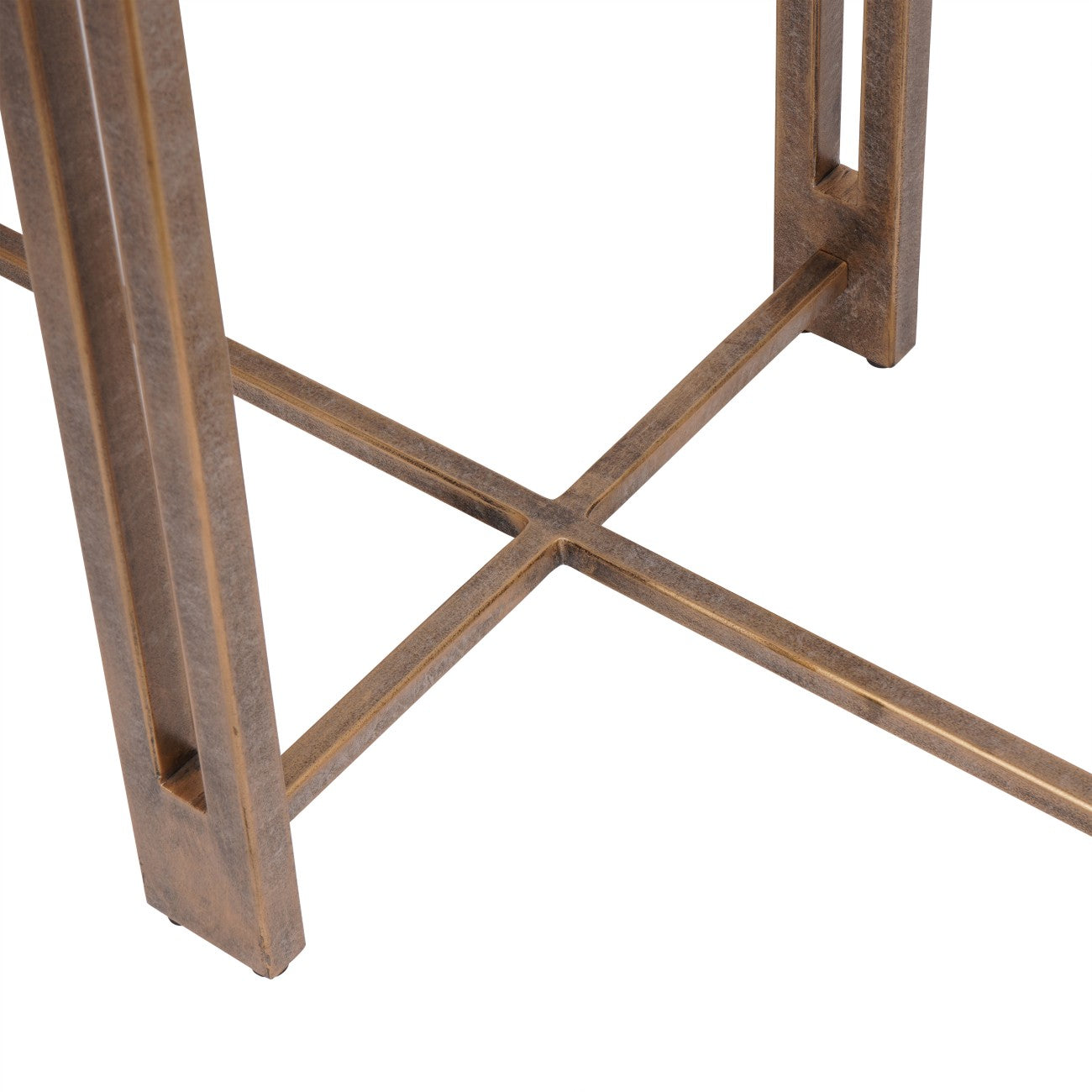 Darby Black Sandblasted Wood and Champagne Frame Side Table-Renaissance Design Studio