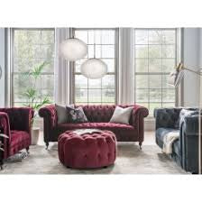 Darby Round footstools large velvet