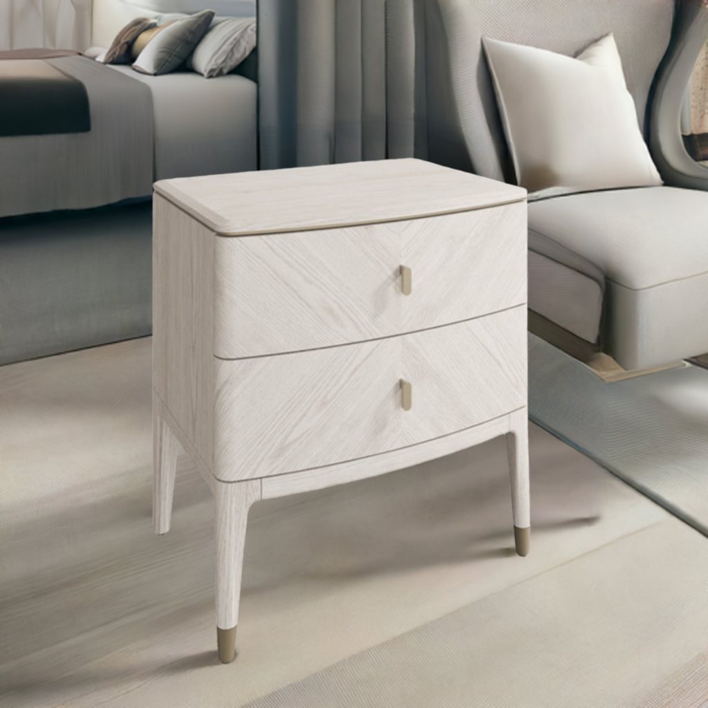 Darcy 2 Drawer Luxury Bedside Cabinet Reduced Price-Renaissance Design Studio