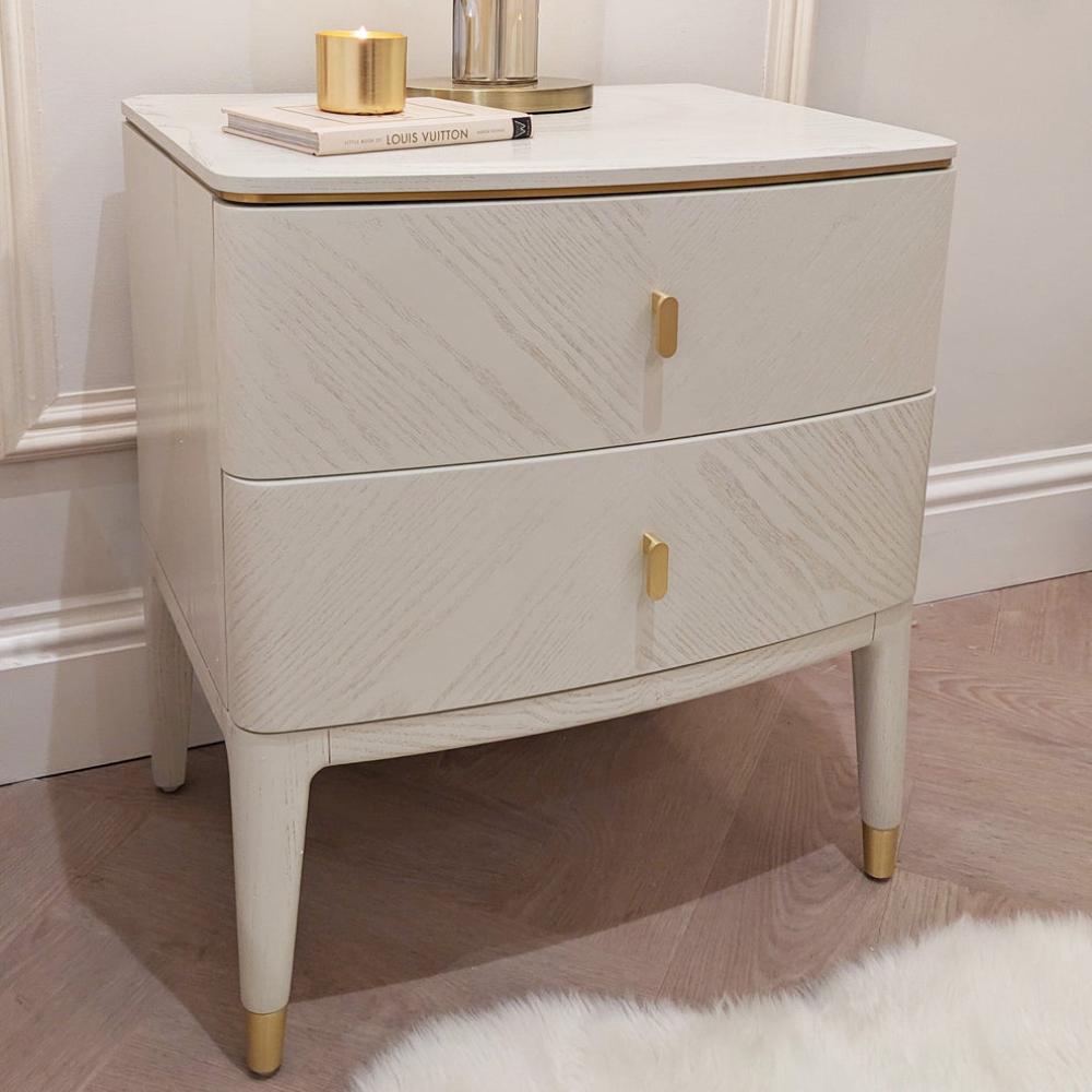 Darcy 2 Drawer Luxury Bedside Cabinet Reduced Price-Renaissance Design Studio
