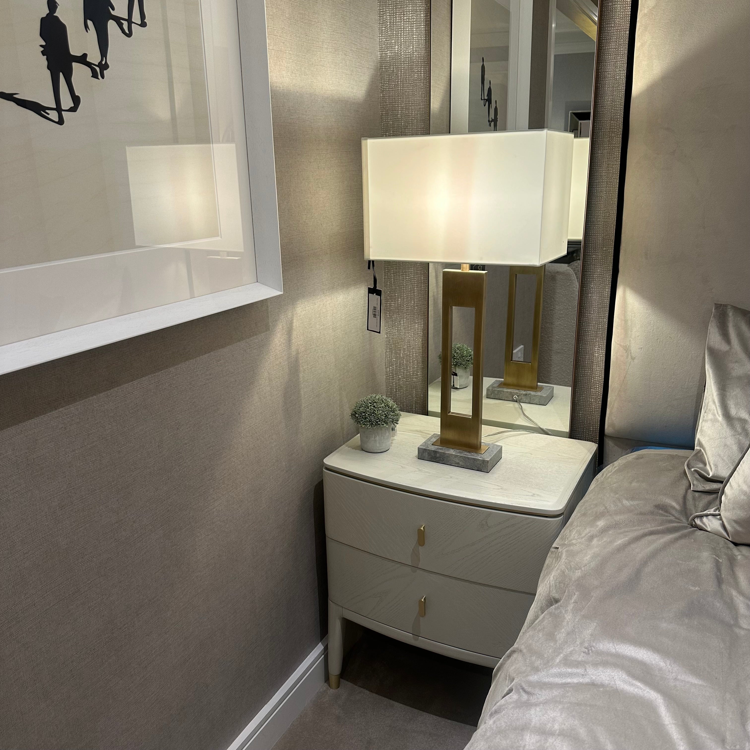Darcy 2 Drawer Luxury Bedside Cabinet Reduced Price-Renaissance Design Studio