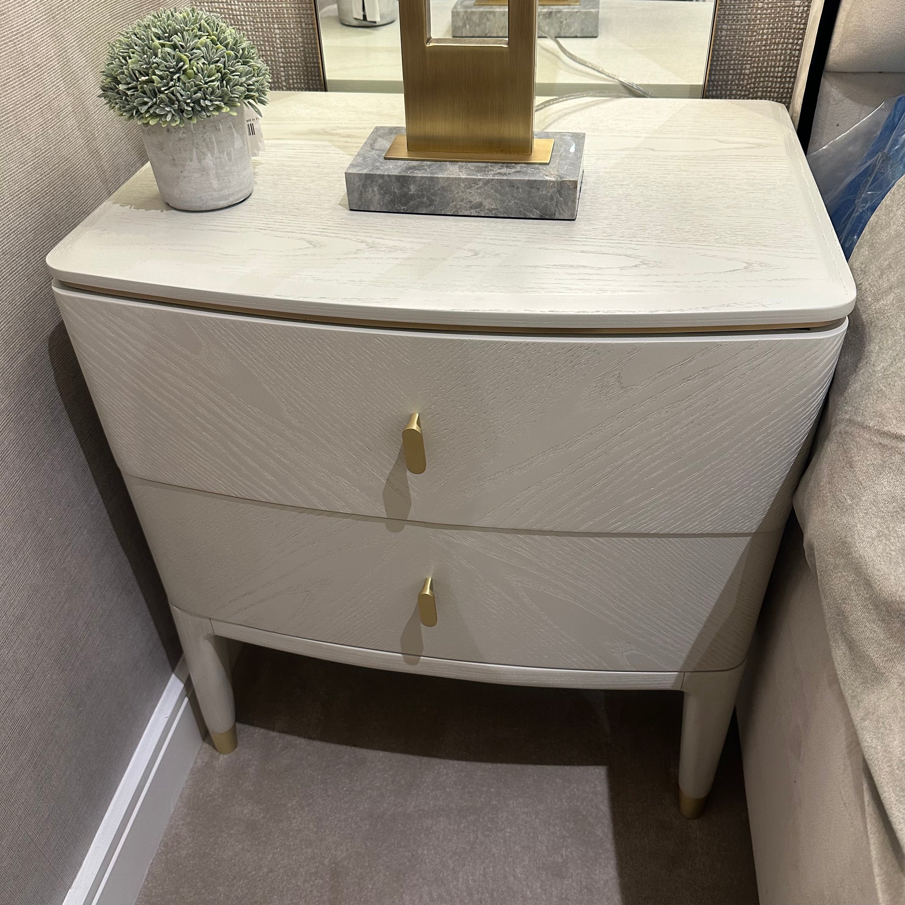 Darcy 2 Drawer Luxury Bedside Cabinet Reduced Price-Renaissance Design Studio